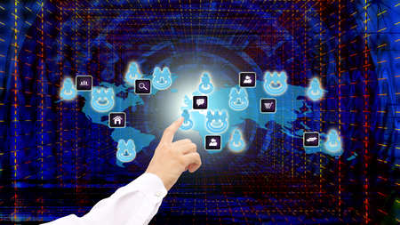 Internet.Modern computers technologies connection