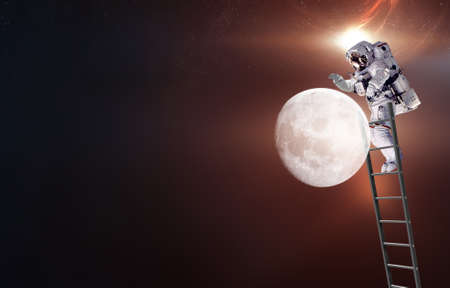 astronaut on space moon.の写真素材