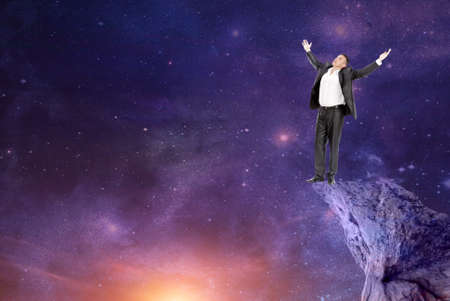 businessman from the rockの写真素材