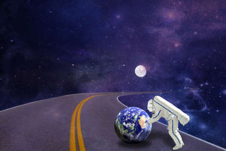 Road to the moon. spaceman witch mission.