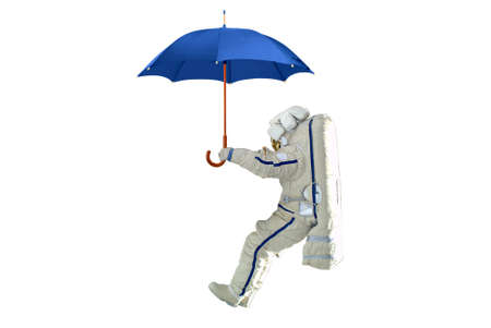 Astronaut holding umbrellaの写真素材