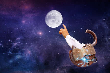 Man in the spaceの写真素材