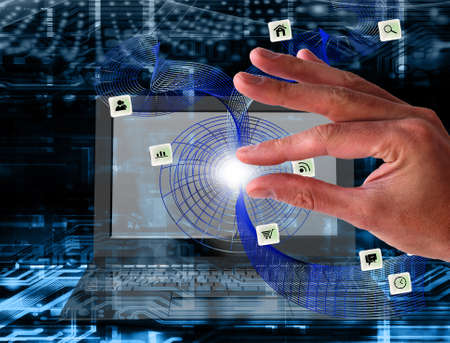 Cyber wireless thoughtの写真素材