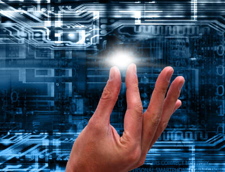 Concept cyber thoughtの写真素材