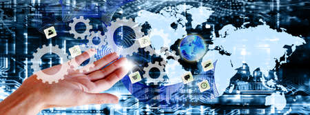 Cyber internet wireless conceptの写真素材