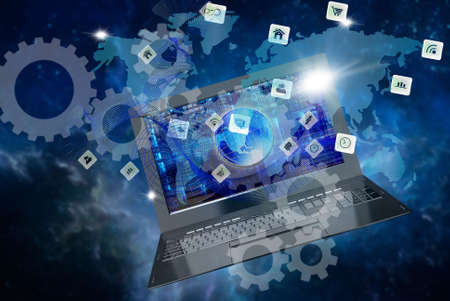 wireless computer internetの写真素材