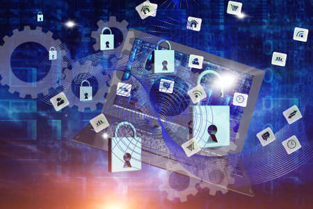 Security computers wireless internet technologiesの写真素材