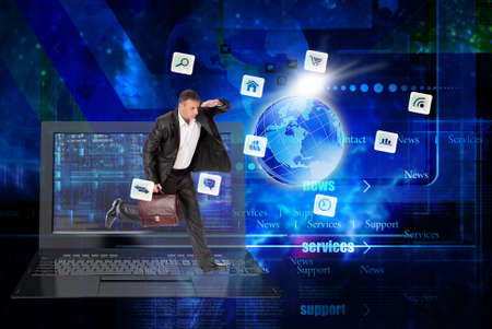 Modern wireless e-businessの写真素材