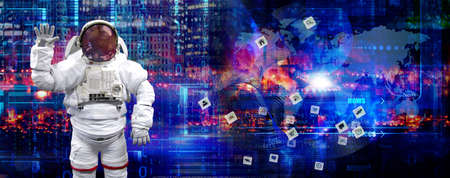 Space internet wireless technologiesの写真素材