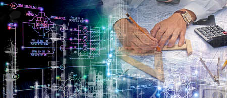 Engineering construction business concept