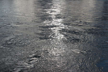 Reflection of the sun on the water surface. Abstract background.