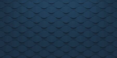 Abstract blue curved lines 3d render background
