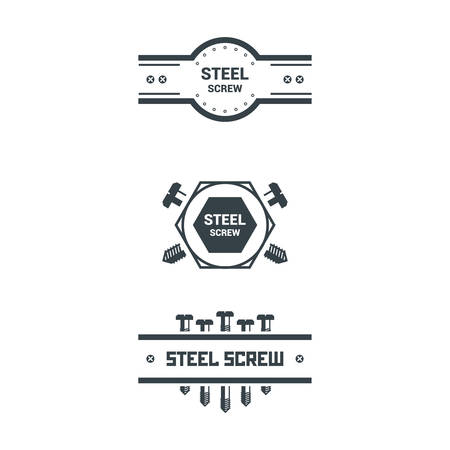 Bolts, screws, nuts, washers. Vector illustration. T-shirt print Poster Logo Retro badgeのイラスト素材