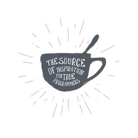 Hand drawn vintage coffee cup. Sketch style.の写真素材