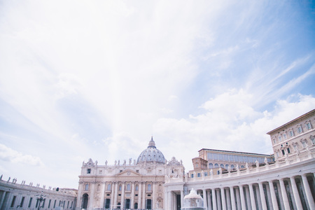 Vatican plaza in front of Saint Peters basilicaの写真素材