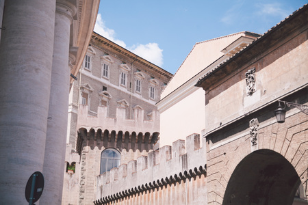 Buildings near Saint Peters basilica in Vaticanの写真素材