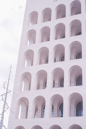 dry tree near building with arches in Romeの写真素材