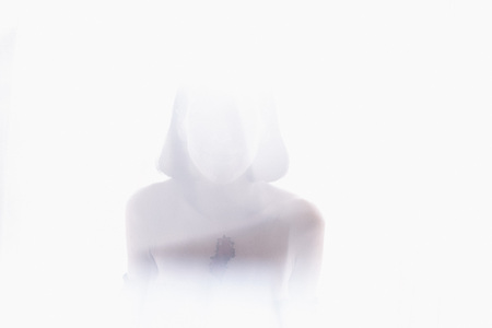 silhouette of a beautiful girlの写真素材