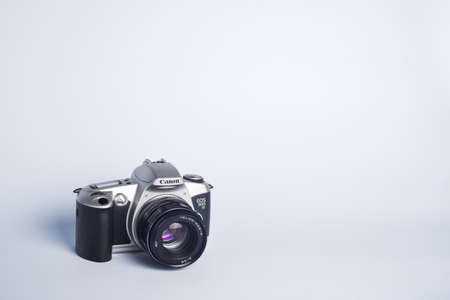 vintage photo camera isolatedの写真素材