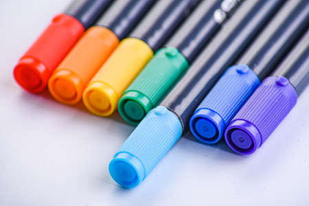 LGBT concept. color markers close-up. LGBT equal rights movement and gender equality concept. lgbt gay pride flag or beautiful life concept. Copy spaceの写真素材