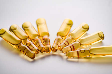 Photo medical ampoules on a black background. Close-upの写真素材