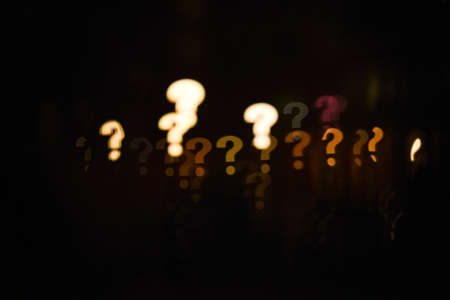 Abstract question mark shape bokeh backgroundの写真素材