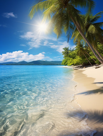 Tropical beach at Seychelles, Praslinの素材