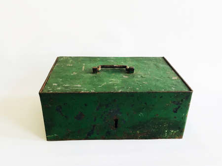 Tool box isolated on white background.Metal toolbox isolatedの写真素材