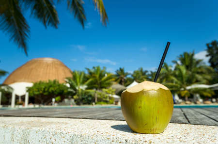 Coconut cocktail on the beachのeditorial素材