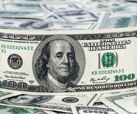 Background with money American hundred dollar bills