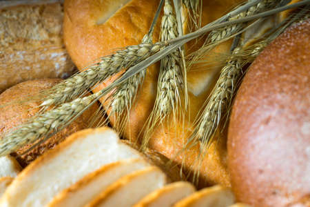 assortment of baked breadの写真素材