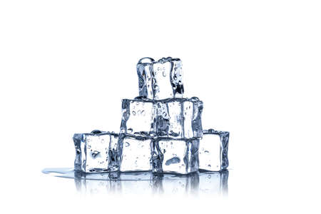 Cubes of ice on a white background.の写真素材