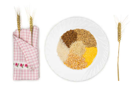 Cereals - maize ,wheat, buckwheat, millet, rye, rice and peasの写真素材