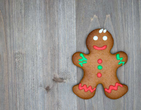 Christmas still life with traditional gingerbread cookies on wood
