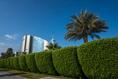 DUBAI,UAE - jANUARY 05,2018:  The Jumeirah Beach Hotel, in Jumeirah, on the coast of the Persian Gulf.のeditorial素材