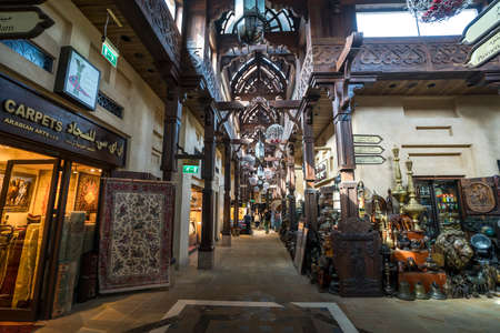 DUBAI, UAE -jANUARY 05,2018:  Stores at the Madinat Jumeirah Arabian Resort in Dubai, ÐÐÐ­. It is the largest resort in Dubai, spreading across 40 hectares of landscapes and gardens.のeditorial素材