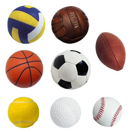 Ball sports isolated on white background