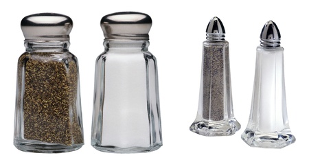 Salt and Pepper isolated on a white backgroundの写真素材