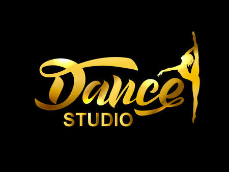 vector illustration of Handwritten brush lettering for dance studioのイラスト素材