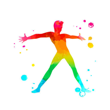 A male street dance hip hop dancer in silhouetteのイラスト素材