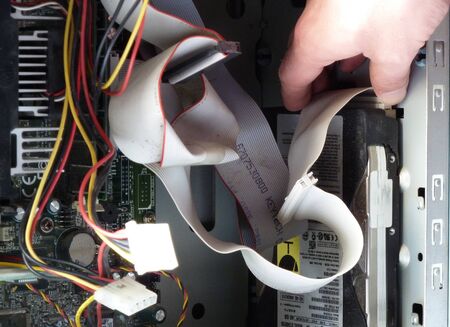 engineer repairing an old computer