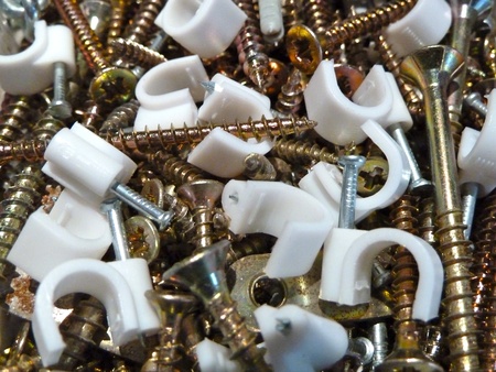 closeup of a selection of screw fastenings