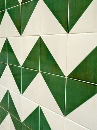 green and white tiles as a background