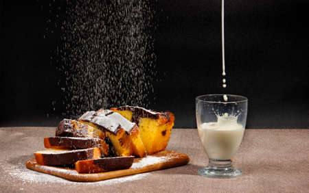 cake and milk