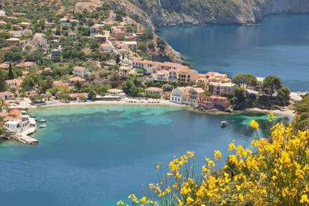 Assos on the Island of Kefalonia in Greeceの写真素材