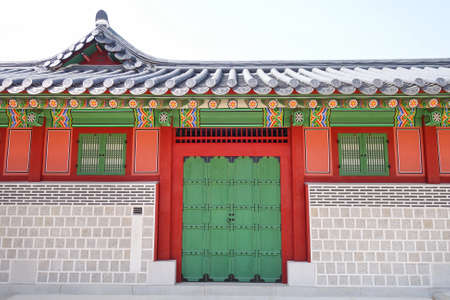 Gyeongbokgung Palace in Seoul, South Korea.のeditorial素材