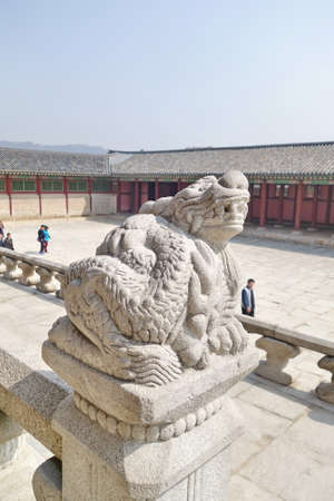 Gyeongbokgung Palace in Seoul, South Korea.のeditorial素材