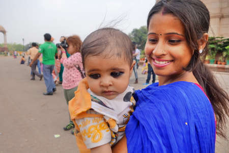 Indian Mother and daughterのeditorial素材