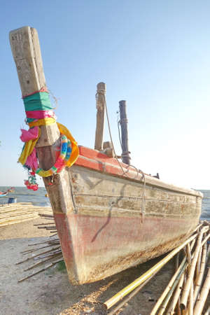 Wooden fishing boat.