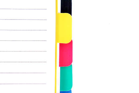 Notebook with bookmarksの写真素材